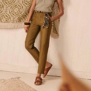 Sezane Florida Trousers in Khaki, Size 34 NWT